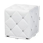 Pouf capitonné en similicuir Stacey, style moderne et contemporain - Baxton Studio