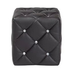 Pouf capitonné en similicuir Stacey, style moderne et contemporain - Baxton Studio