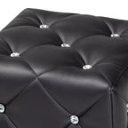 Pouf capitonné en similicuir Stacey, style moderne et contemporain - Baxton Studio