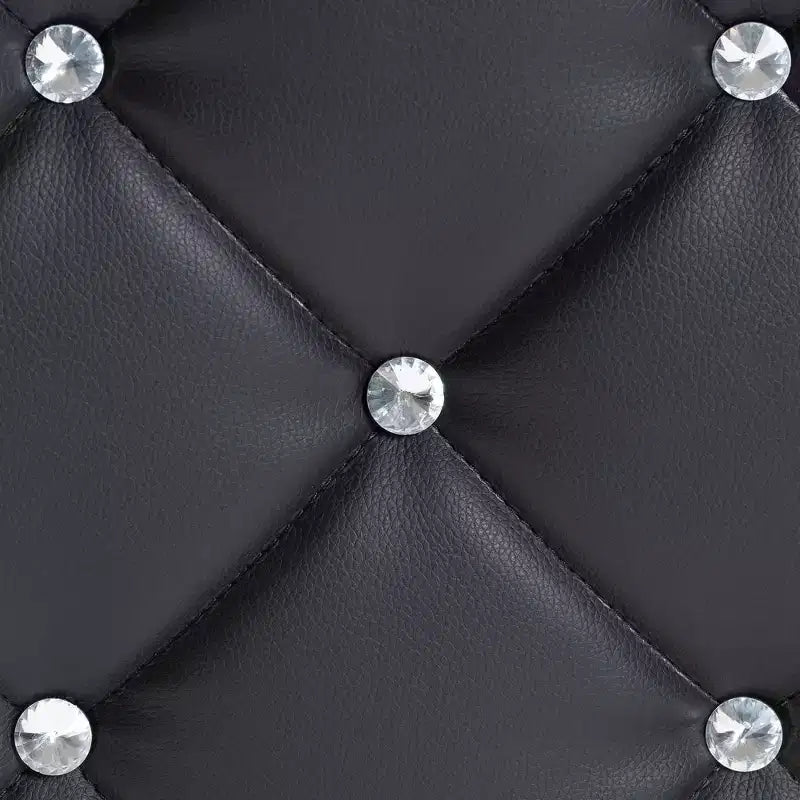 Pouf capitonné en similicuir Stacey, style moderne et contemporain - Baxton Studio