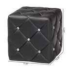 Pouf capitonné en similicuir Stacey, style moderne et contemporain - Baxton Studio