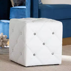 Pouf capitonné en similicuir Stacey, style moderne et contemporain - Baxton Studio