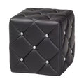 Pouf capitonné en similicuir Stacey, style moderne et contemporain - Baxton Studio
