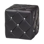 Pouf capitonné en similicuir Stacey, style moderne et contemporain - Baxton Studio