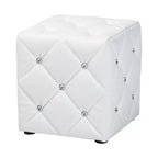Pouf capitonné en similicuir Stacey, style moderne et contemporain - Baxton Studio