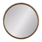 Kate and Laurel Hutton Round Decorative Wood Frame Wall Mirror