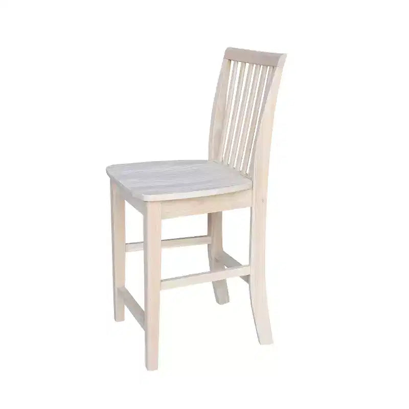 Tabouret de bar Mission à dossier plein, hauteur comptoir, non fini - International Concepts