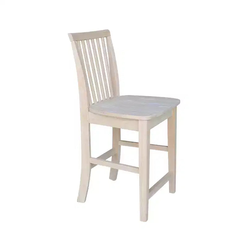 Tabouret de bar Mission à dossier plein, hauteur comptoir, non fini - International Concepts