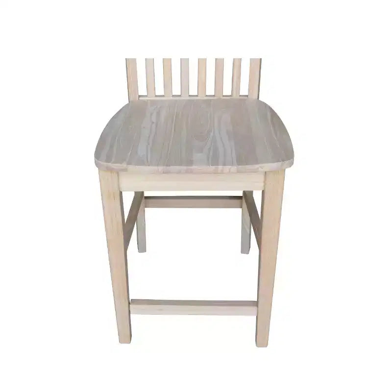Tabouret de bar Mission à dossier plein, hauteur comptoir, non fini - International Concepts