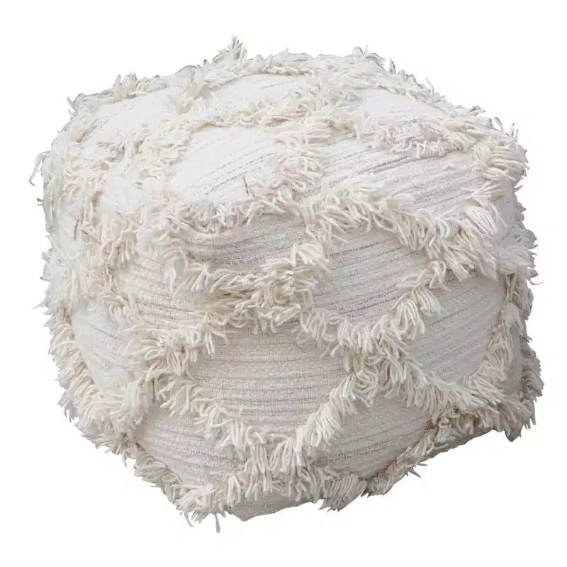 Jucar Handcrafted Boho Fabric Cube Pouf - Christopher Knight Home