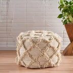Pouf cube en tissu bohème fait main Jucar - Christopher Knight Home