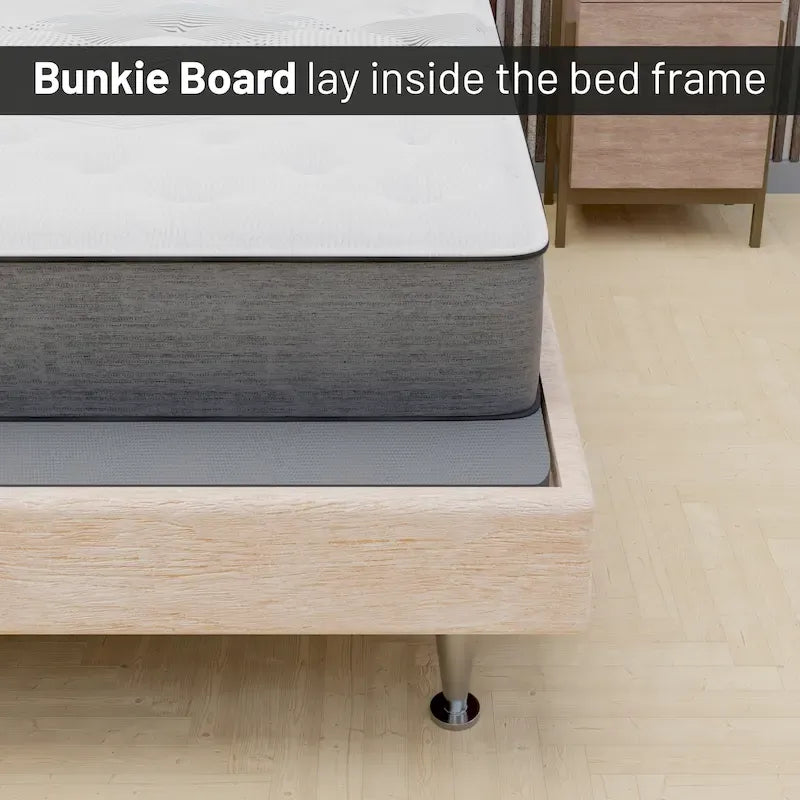 ONETAN, 1.5-Inch Split Bunkie Board for Mattress/Bed Support - Fully Assembled, Improved Comfort and Support, Gray