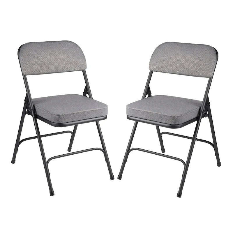Hampden Furnishings Bernadine Collection Deluxe Fabric Padded Folding Chair, Pack of 2