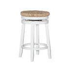 Tabouret de comptoir pivotant sans dossier Maya avec assise en jonc de mer
