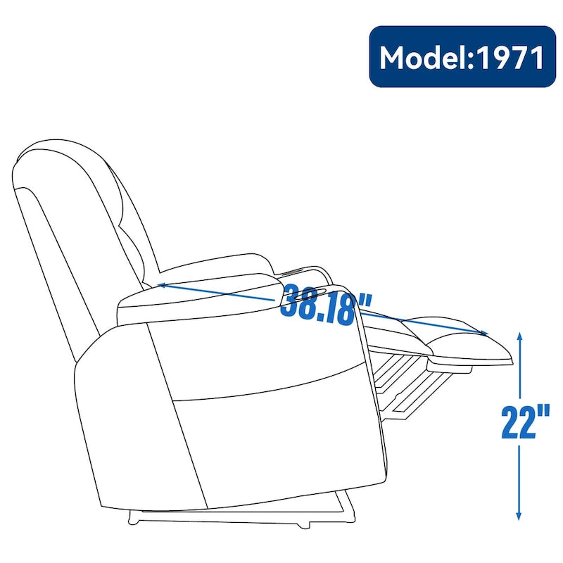 Power Lift Recliner Chair with Massage and Heat, Lazy Boy Overstuffed Wide Recliners w/USB, Type C Ports & 2 Steel Cup Holders