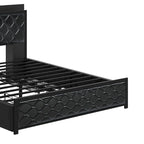 Moasis Queen Size PU Bed Frame LED Upholstered Platform Bed Frame