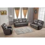 Betsy Furniture 3 Piece Bonded Leather Reclining Living Room Set, Sofa, Loveseat and Glider Chair