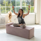 Avana Kami Convertible Chaise / Yoga & Massage - 2-In-1 Ottoman with Concealed Fold Out Yoga Lounge Chair, Microvelvet - N/A
