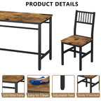 4 - Person Dining Set, 5 Piece Dining Room Table Set with Metal Frame for Breakfast, Dining, Kitchen