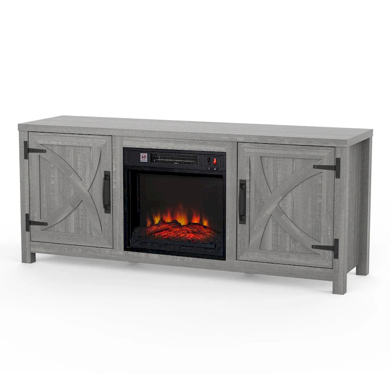 58 Farmhouse Electric Fireplace TV Stands Console Table for TV's up to 65