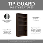 Universal Tall 5 Shelf Bookcase Storage by Bush Furniture