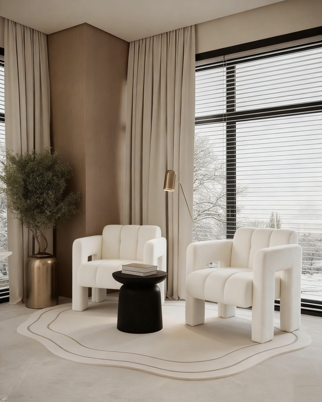 31.10 Wide Boucle Upholstered Accent Chair for Living Room