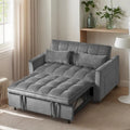 Causeuse de futon moderne en velours avec dossier inclinable et poches, 2 places – Gris foncé / Gris clair / Bleu / Noir