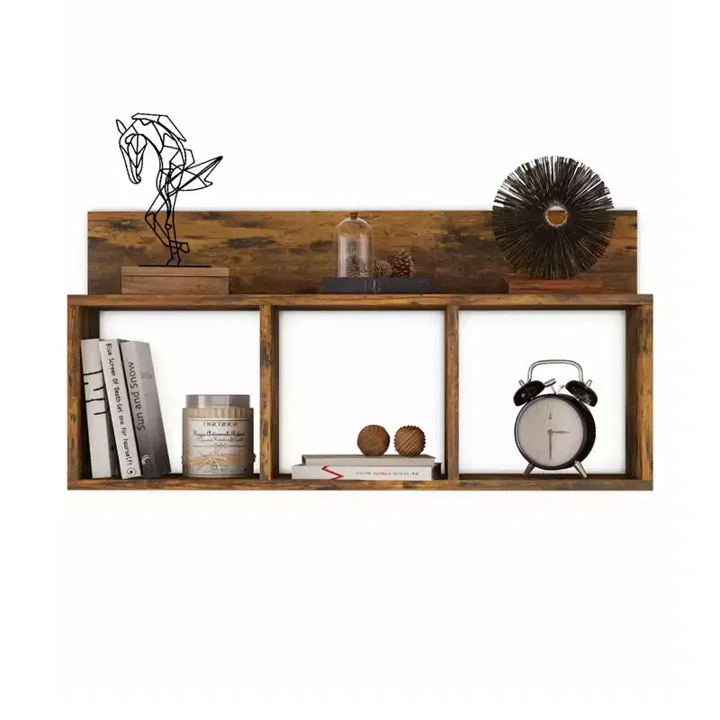 Étagère murale rustique triple cube flottante 31,5 x 15,7 - Danya B.