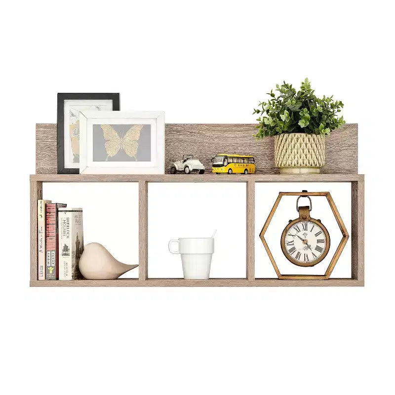 Étagère murale rustique triple cube flottante 31,5 x 15,7 - Danya B.