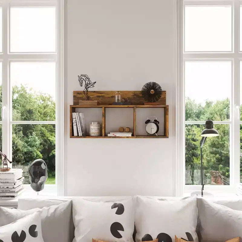 Étagère murale rustique triple cube flottante 31,5 x 15,7 - Danya B.