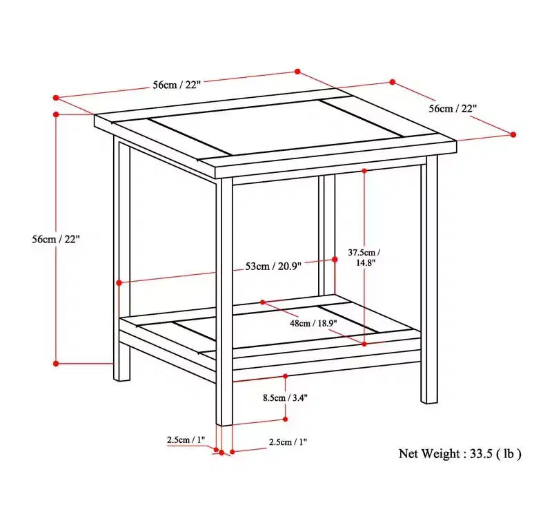 Table d'appoint Rhonda 22 po - WyndenHall