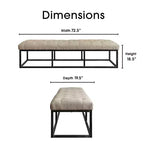 Banc capitonné Danes avec pieds en fer - Finch