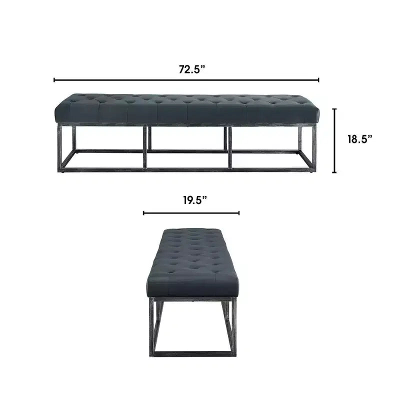 Banc capitonné Danes avec pieds en fer - Finch