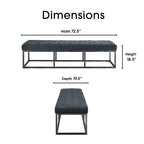 Banc capitonné Danes avec pieds en fer - Finch