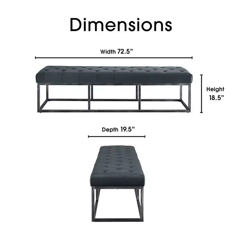 Banc capitonné Danes avec pieds en fer - Finch