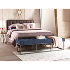 Danes Tufted Bench with Iron Legs - Finch