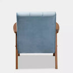 Asta Velvet Upholstered Wood Armchair - Baxton Studio