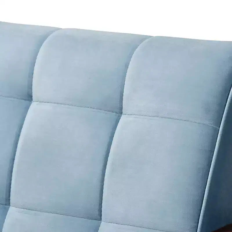 Asta Velvet Upholstered Wood Armchair - Baxton Studio