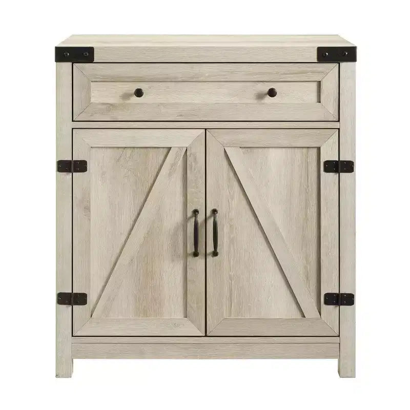 Clarabelle Rustic Farmhouse Barn Door Accent Cabinet - Saracina Home