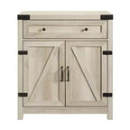 Clarabelle Rustic Farmhouse Barn Door Accent Cabinet - Saracina Home