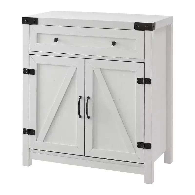 Meuble d'appoint Clarabelle en bois de grange rustique avec porte coulissante - Saracina Home