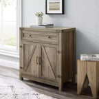 Meuble d'appoint Clarabelle en bois de grange rustique avec porte coulissante - Saracina Home