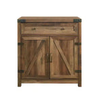 Meuble d'appoint Clarabelle en bois de grange rustique avec porte coulissante - Saracina Home