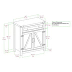 Meuble d'appoint Clarabelle en bois de grange rustique avec porte coulissante - Saracina Home