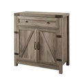 Meuble d'appoint Clarabelle en bois de grange rustique avec porte coulissante - Saracina Home