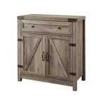 Meuble d'appoint Clarabelle en bois de grange rustique avec porte coulissante - Saracina Home