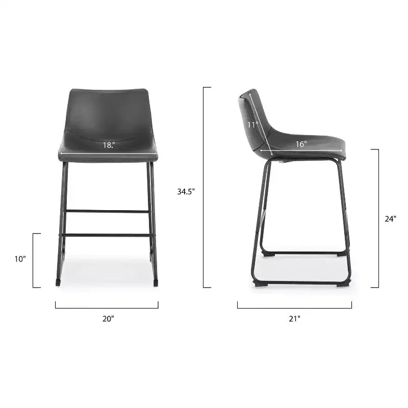 Lot de 3 tabourets de bar Edgemod Brinley de 61 cm de hauteur comptoir