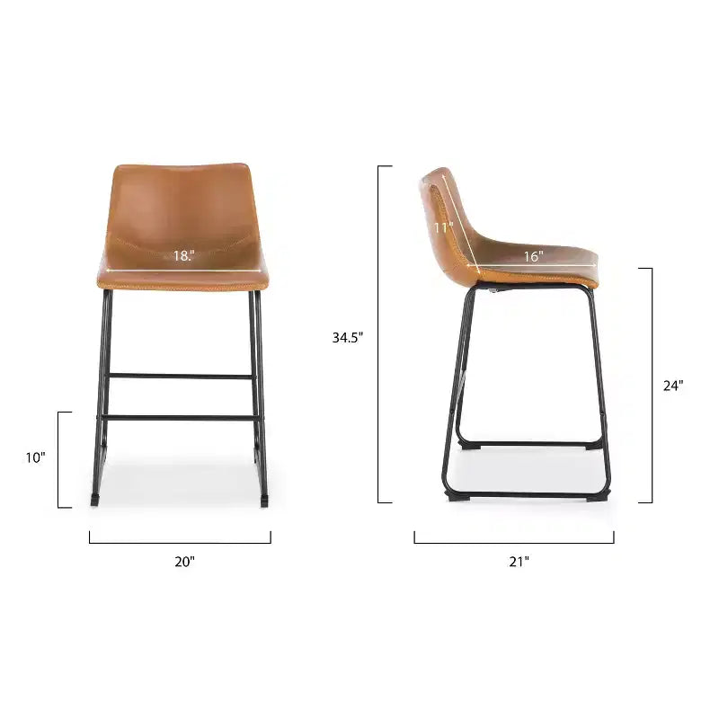 Lot de 3 tabourets de bar Edgemod Brinley de 61 cm de hauteur comptoir