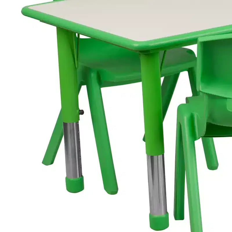 Ensemble Table d'activités rectangulaire en plastique réglable en hauteur Flash Furniture 23,625W x 47,25L avec 6 chaises