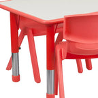 Ensemble Table d'activités rectangulaire en plastique réglable en hauteur Flash Furniture 23,625W x 47,25L avec 6 chaises